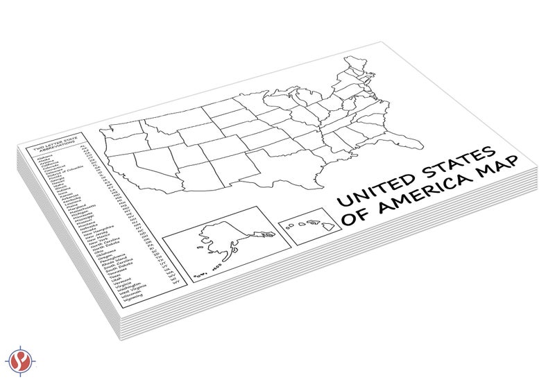 S Superfine Printing United States Map - USA Poster, US Educational Map - With 2 Letter State Abbreviation - for Ages Kids to Adults- Home/School/Office- Printed on 110Lb Card Stock - 11" x 17" Inches - Bulk Pack of 10 - Image 2